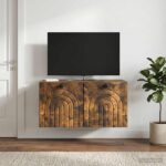 vidaXL Nástenná TV skrinka Nástenný Dymový dub 59,5 x 41 x 30 cm