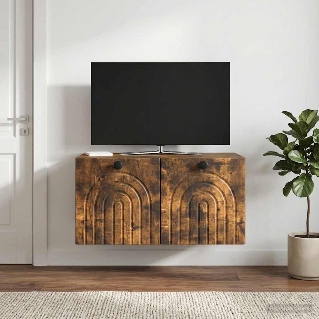 898170_1.jpg vidaXL Nástenná TV skrinka Nástenný Dymový dub 59,5 x 41 x 30 cm – Obrázok 1