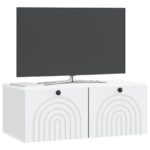 vidaXL Nástenná TV skrinka Biela 78,5 x 41 x 30 cm Kompozitné drevo – Obrázok 3