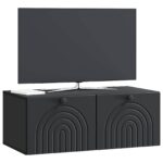 vidaXL Nástenná TV skrinka Čierna 78,5 x 41 x 30 cm Kompozitné drevo – Obrázok 3