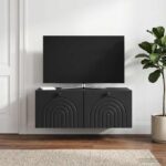 vidaXL Nástenná TV skrinka Čierna 78,5 x 41 x 30 cm Kompozitné drevo – Obrázok 4