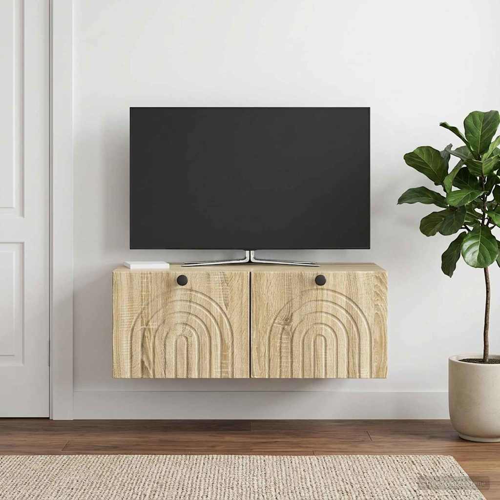 898177_1.jpg vidaXL Nástenná TV skrinka Nástenný Dub sonoma 78,5 x 41 x 30 cm – Obrázok 1