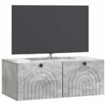 vidaXL Nástenná TV skrinka Nástenný Betónovo sivá 78,5 x 41 x 30 cm – Obrázok 3