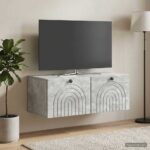 vidaXL Nástenná TV skrinka Nástenný Betónovo sivá 78,5 x 41 x 30 cm – Obrázok 4