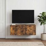 vidaXL Nástenná TV skrinka Nástenný Dymový dub 78,5 x 41 x 30 cm