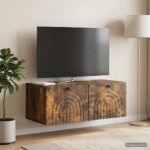vidaXL Nástenná TV skrinka Nástenný Dymový dub 78,5 x 41 x 30 cm – Obrázok 4