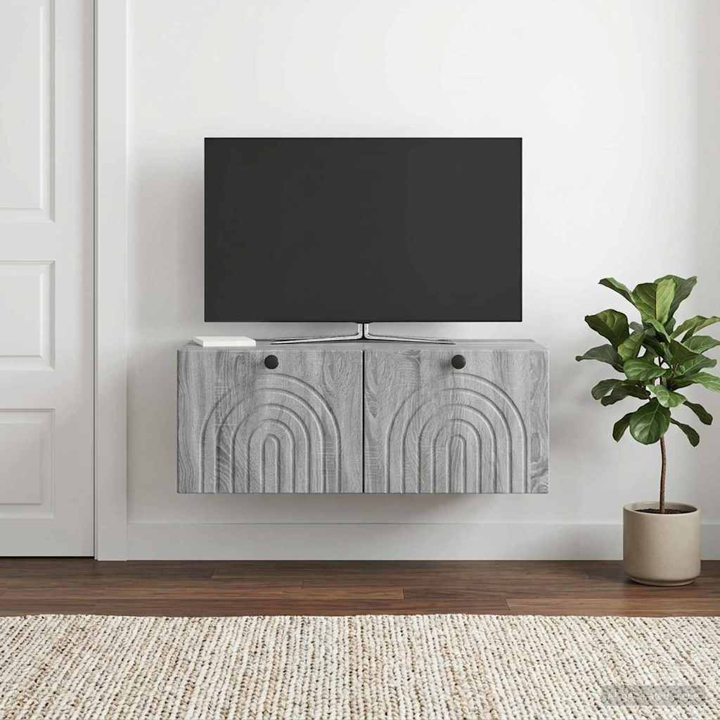 898181_1.jpg vidaXL Nástenná TV skrinka Nástenný Sivá sonoma 78,5 x 41 x 30 cm – Obrázok 1