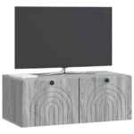 vidaXL Nástenná TV skrinka Nástenný Sivá sonoma 78,5 x 41 x 30 cm – Obrázok 3