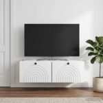 vidaXL Nástenná TV skrinka Biela 99 x 41 x 30 cm Kompozitné drevo