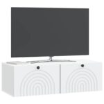 vidaXL Nástenná TV skrinka Biela 99 x 41 x 30 cm Kompozitné drevo – Obrázok 3