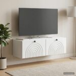 vidaXL Nástenná TV skrinka Biela 99 x 41 x 30 cm Kompozitné drevo – Obrázok 4