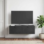 vidaXL Nástenná TV skrinka Čierna 99 x 41 x 30 cm Kompozitné drevo