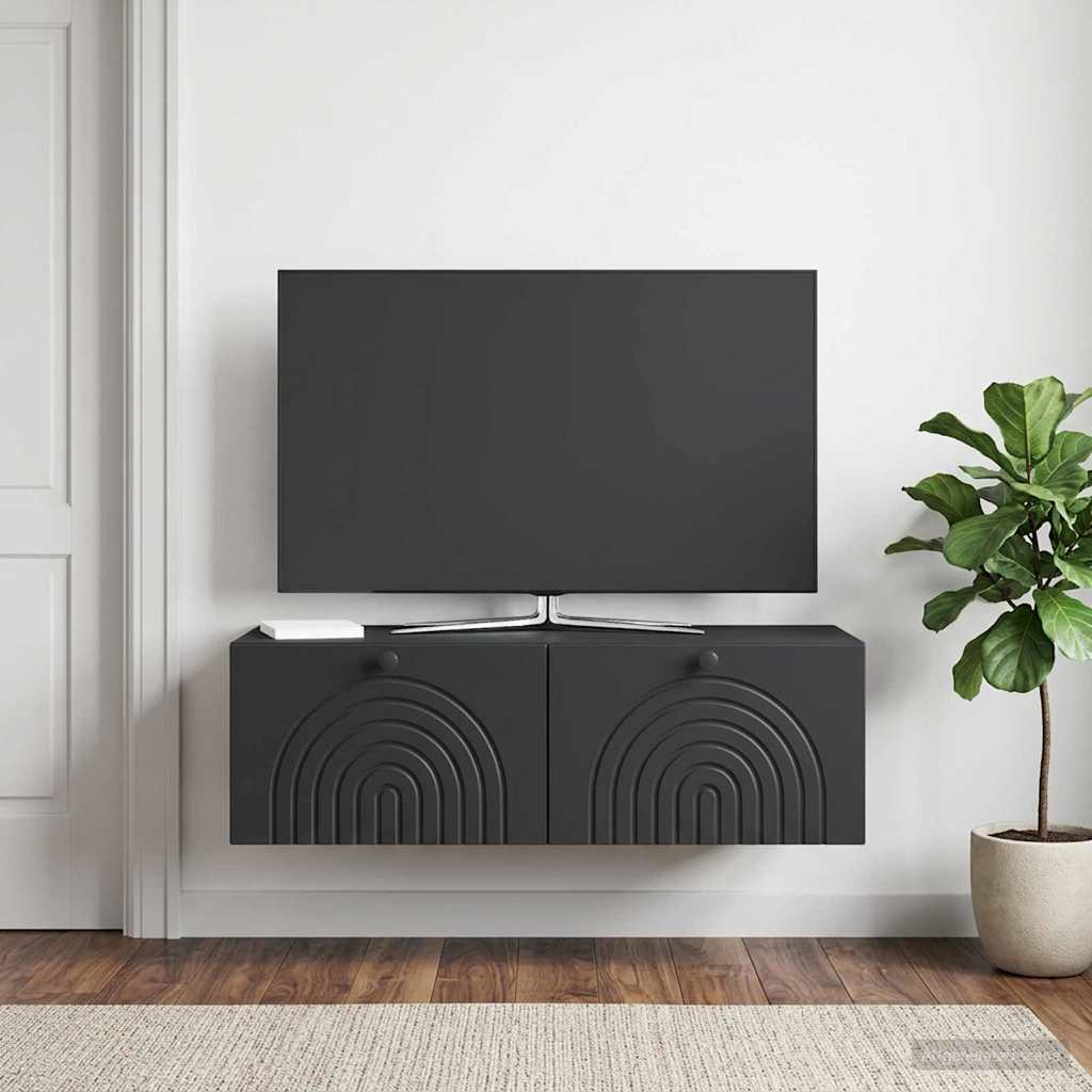 898186_1.jpg vidaXL Nástenná TV skrinka Čierna 99 x 41 x 30 cm Kompozitné drevo – Obrázok 1