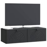vidaXL Nástenná TV skrinka Čierna 99 x 41 x 30 cm Kompozitné drevo – Obrázok 3