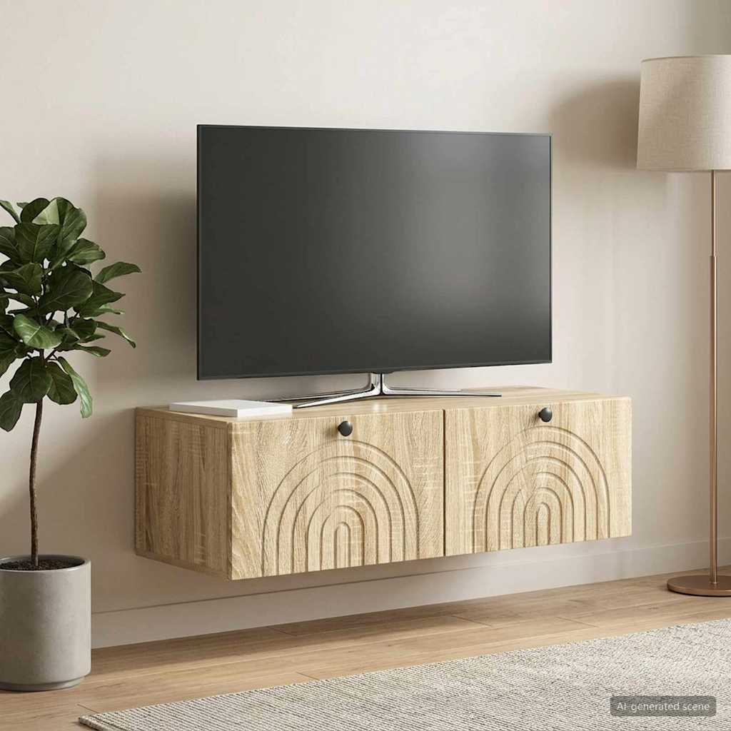 898187_1.jpg vidaXL Nástenná TV skrinka Dub sonoma 98 x 41 x 30 cm Kompozitné drevo – Obrázok 1
