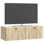 vidaXL Nástenná TV skrinka Dub sonoma 98 x 41 x 30 cm Kompozitné drevo – Obrázok 3