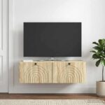 vidaXL Nástenná TV skrinka Dub sonoma 98 x 41 x 30 cm Kompozitné drevo – Obrázok 4