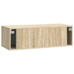 vidaXL Nástenná TV skrinka Dub sonoma 98 x 41 x 30 cm Kompozitné drevo – Obrázok 8