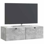 vidaXL Nástenná TV skrinka Nástenný Betónovo sivá 99 x 41 x 30 cm – Obrázok 3