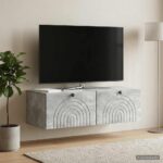 vidaXL Nástenná TV skrinka Nástenný Betónovo sivá 99 x 41 x 30 cm – Obrázok 4