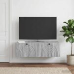vidaXL Nástenná TV skrinka Nástenný Sivá sonoma 99 x 41 x 30 cm – Obrázok 4