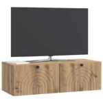 vidaXL Nástenná TV skrinka Nástenný Dub artisan 99 x 41 x 30 cm – Obrázok 3