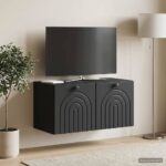 vidaXL Nástenná TV skrinka Čierna 59,5 x 31 x 30 cm Kompozitné drevo – Obrázok 4