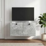vidaXL Nástenná TV skrinka Nástenný Betónovo sivá 59,5 x 31 x 30 cm – Obrázok 4