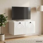 vidaXL Nástenná TV skrinka Biela s vysokým leskom 59,5 x 31 x 30 cm