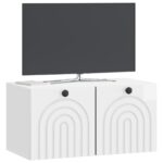 vidaXL Nástenná TV skrinka Biela s vysokým leskom 59,5 x 31 x 30 cm – Obrázok 3