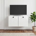 vidaXL Nástenná TV skrinka Biela s vysokým leskom 59,5 x 31 x 30 cm – Obrázok 4