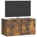 vidaXL Nástenná TV skrinka Nástenný Dymový dub 59,5 x 31 x 30 cm – Obrázok 3