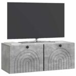 vidaXL Nástenná TV skrinka Nástenný Betónovo sivá 78,5 x 31 x 30 cm – Obrázok 3