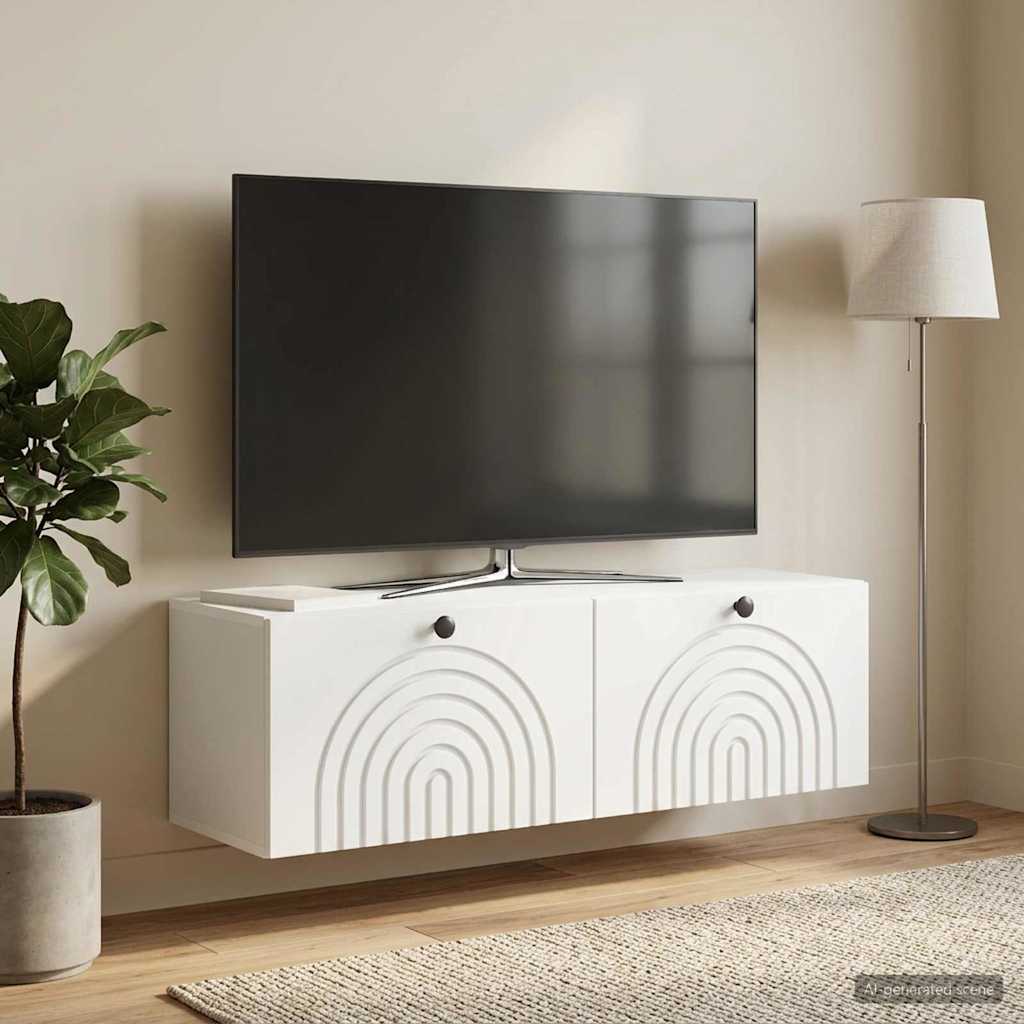 898215_1.jpg vidaXL Nástenná TV skrinka Biela 98 x 31 x 30 cm Kompozitné drevo – Obrázok 1