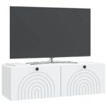 vidaXL Nástenná TV skrinka Biela 98 x 31 x 30 cm Kompozitné drevo – Obrázok 3