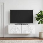 vidaXL Nástenná TV skrinka Biela 98 x 31 x 30 cm Kompozitné drevo – Obrázok 4