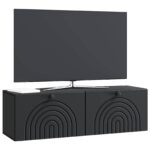 vidaXL Nástenná TV skrinka Čierna 98 x 31 x 30 cm Kompozitné drevo – Obrázok 3