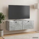 vidaXL Nástenná TV skrinka Nástenný Betónovo sivá 98 x 31 x 30 cm – Obrázok 4