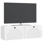 vidaXL Nástenná TV skrinka Biela s vysokým leskom 98 x 31 x 30 cm – Obrázok 3