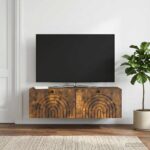 vidaXL Nástenná TV skrinka Dymový dub 98 x 31 x 30 cm Kompozitné drevo