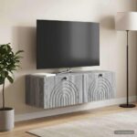 vidaXL Nástenná TV skrinka Nástenný Sivá sonoma 98 x 31 x 30 cm – Obrázok 4