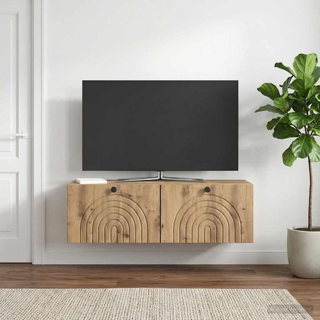 898224_1.jpg vidaXL Nástenná TV skrinka Nástenný Dub artisan 98 x 31 x 30 cm – Obrázok 1