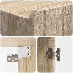 vidaXL Nástenná skrinka Dub sonoma 66 x 34,5 x 92 cm Kompozitné drevo – Obrázok 6