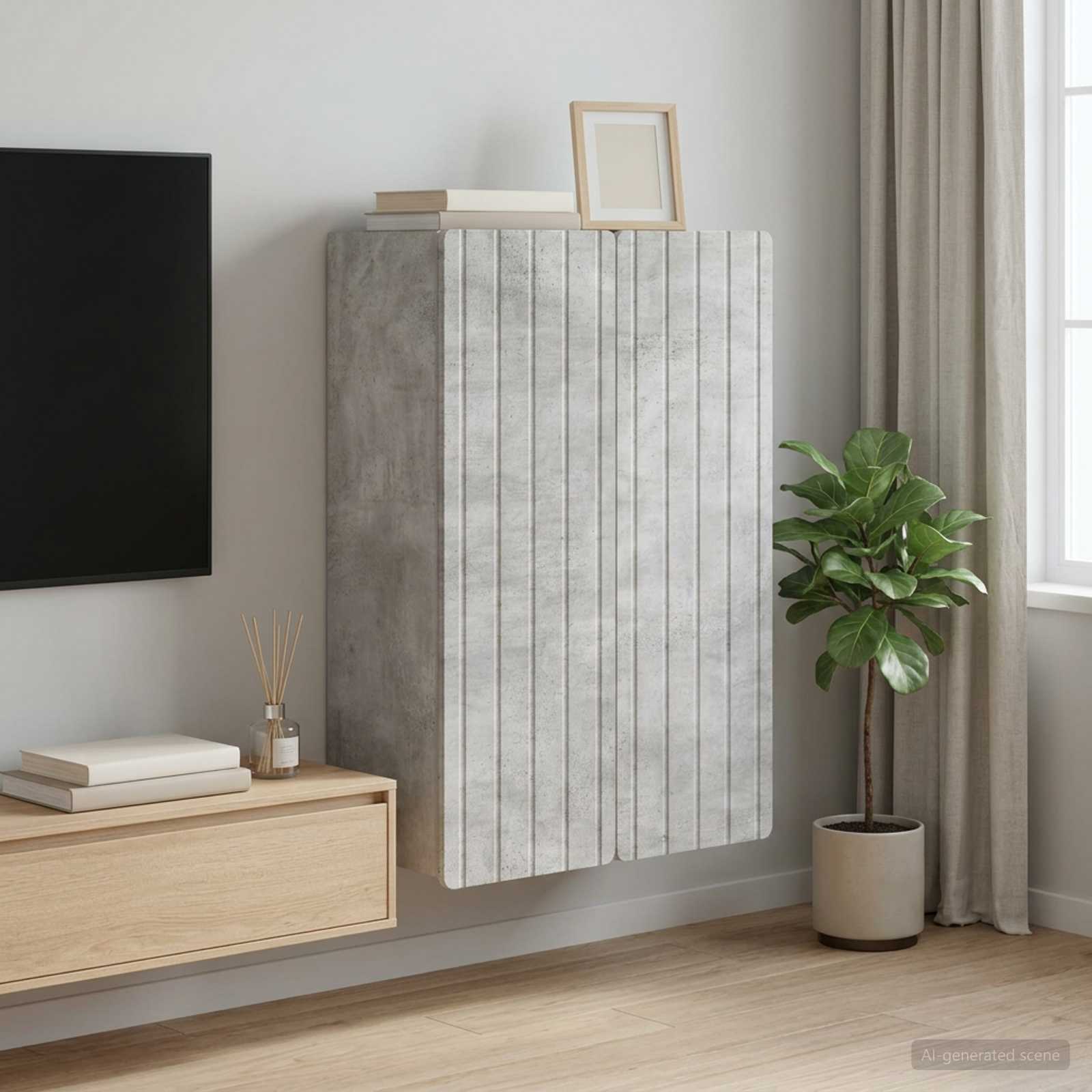 898228_1.jpg vidaXL Nástenná skrinka Betónovo sivá 66 x 34,5 x 92 cm – Obrázok 1