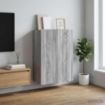 vidaXL Nástenná skrinka Sivý Sonoma 66 x 34,5 x 92 cm Kompozitné drevo – Obrázok 8