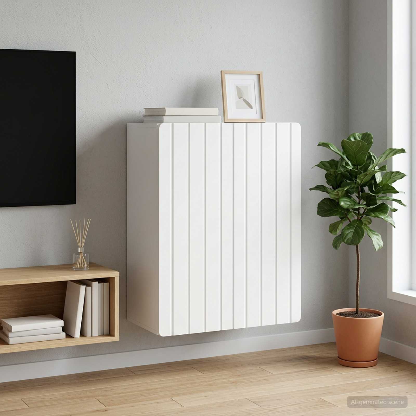898235_1.jpg vidaXL Nástenná skrinka Biela 59 x 31 x 64 cm Kompozitné drevo – Obrázok 1