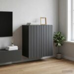vidaXL Nástenná skrinka Čierna 59 x 31 x 64 cm Kompozitné drevo – Obrázok 8