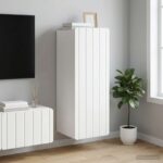 vidaXL Nástenná skrinka Biela 33 x 34,5 x 94 cm Kompozitné drevo – Obrázok 9