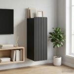 vidaXL Nástenná skrinka Čierna 33 x 34,5 x 94 cm Kompozitné drevo – Obrázok 9