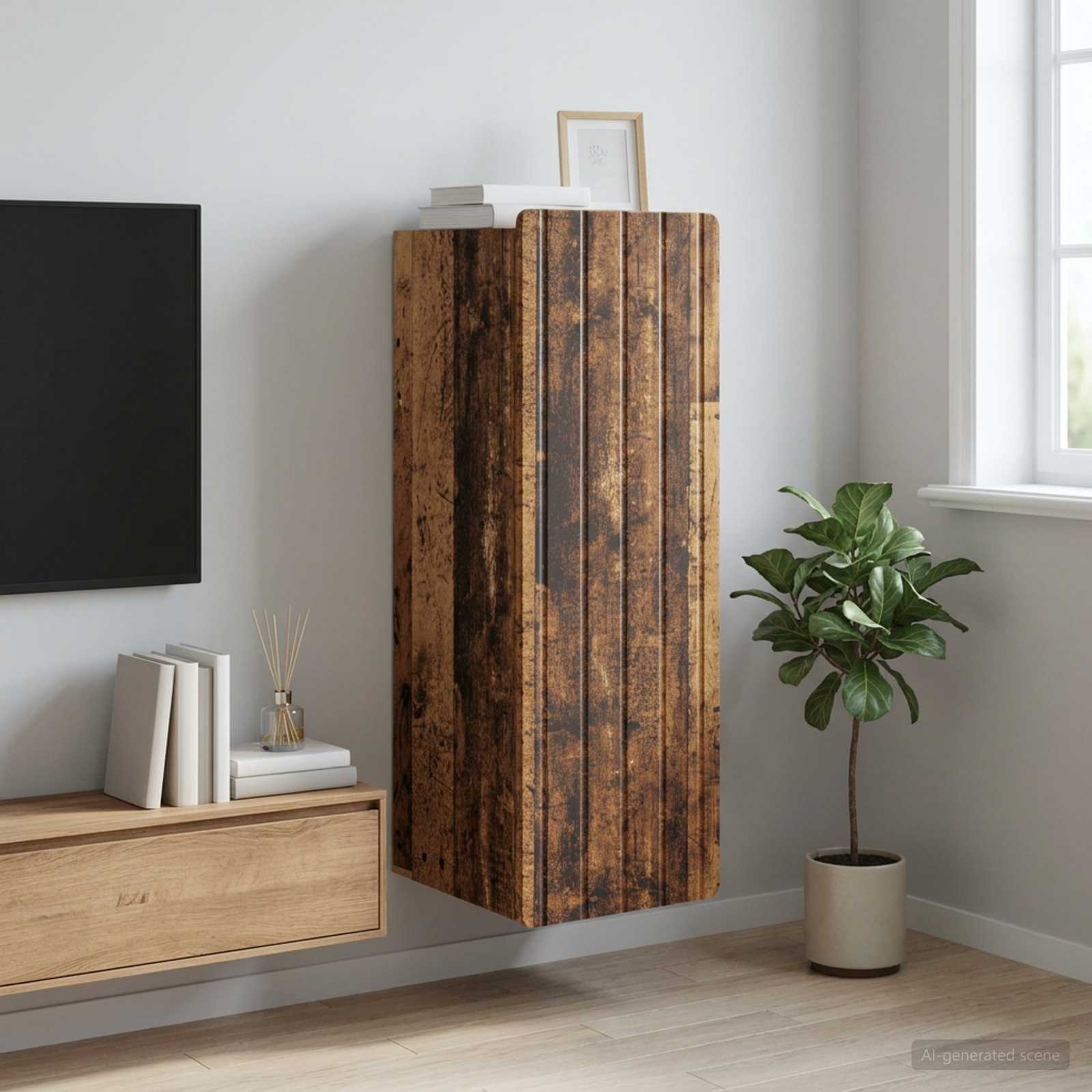 898253_1.jpg vidaXL Nástenná skrinka Staré drevo 33 x 34,5 x 94 cm Kompozitné drevo – Obrázok 1